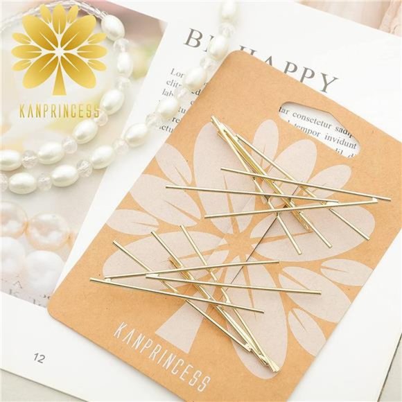 KANPRINCESS 2Pcs 3.1 inch Hair Pins Set Geometric Hair Clips Metal Hair Pin main image 9
